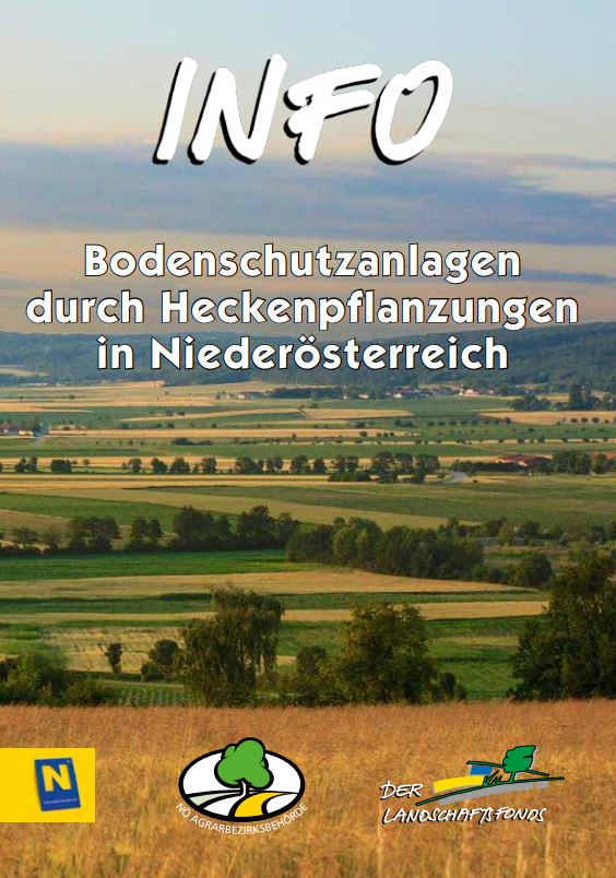 Cover des Folders: Bodenschutzanlagen durch Heckenpflanzungen