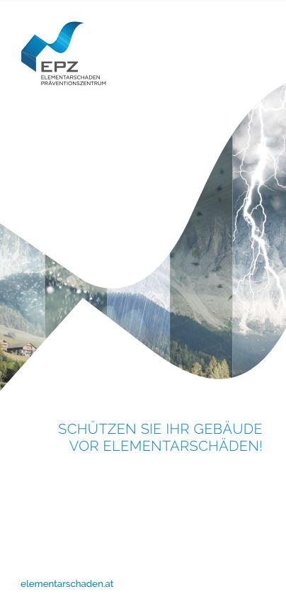 Cover der Broschüre des EPZ "Gebäudeschutz Elementarschäden"