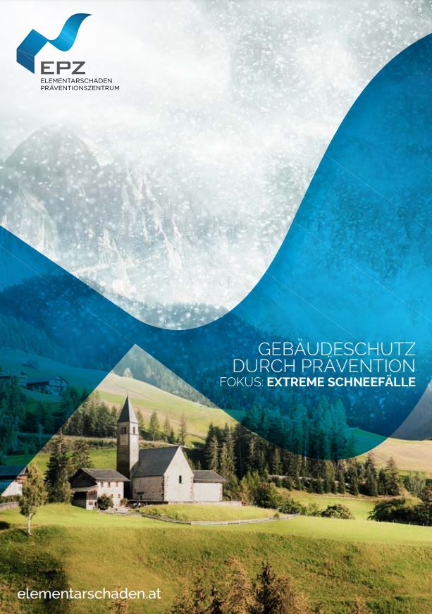 Cover der Broschüre des EPZ "Gebäudeschutz extreme Schneefälle"