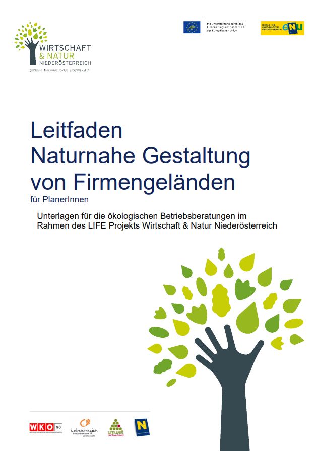 Cover des Leitfadens der eNu "Naturnahe Gestaltung von Firmengeländen"