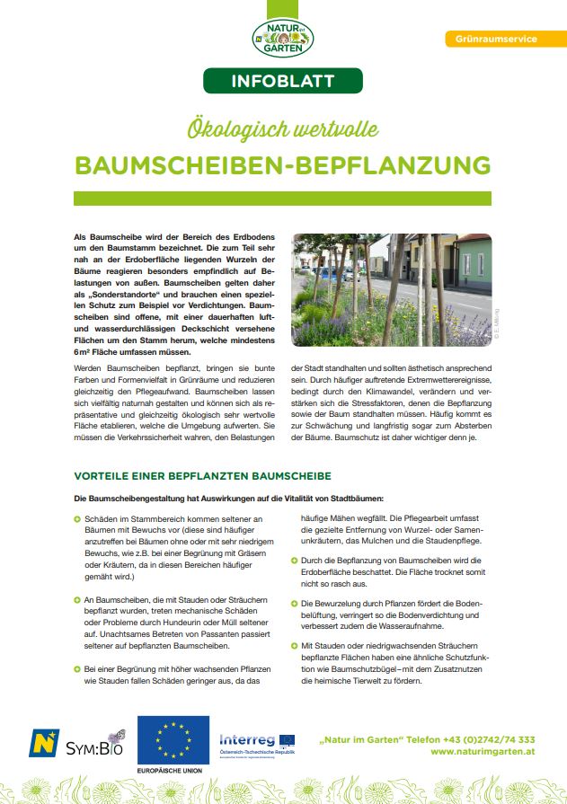 Infoblatt von Natur im Garten - Baumscheiben-Bepflanzung
