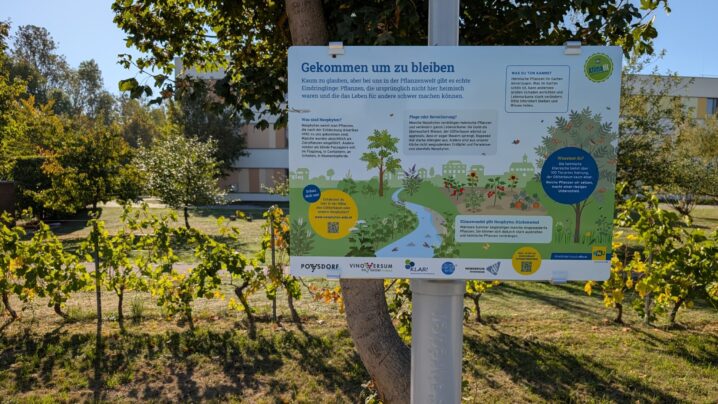 Klimafit-Schautafel am KlimaErlebnisWeg in Poysdorf