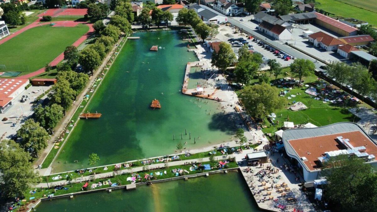 Luftaufnahme des Freizeitareals Stadtsee in Horn